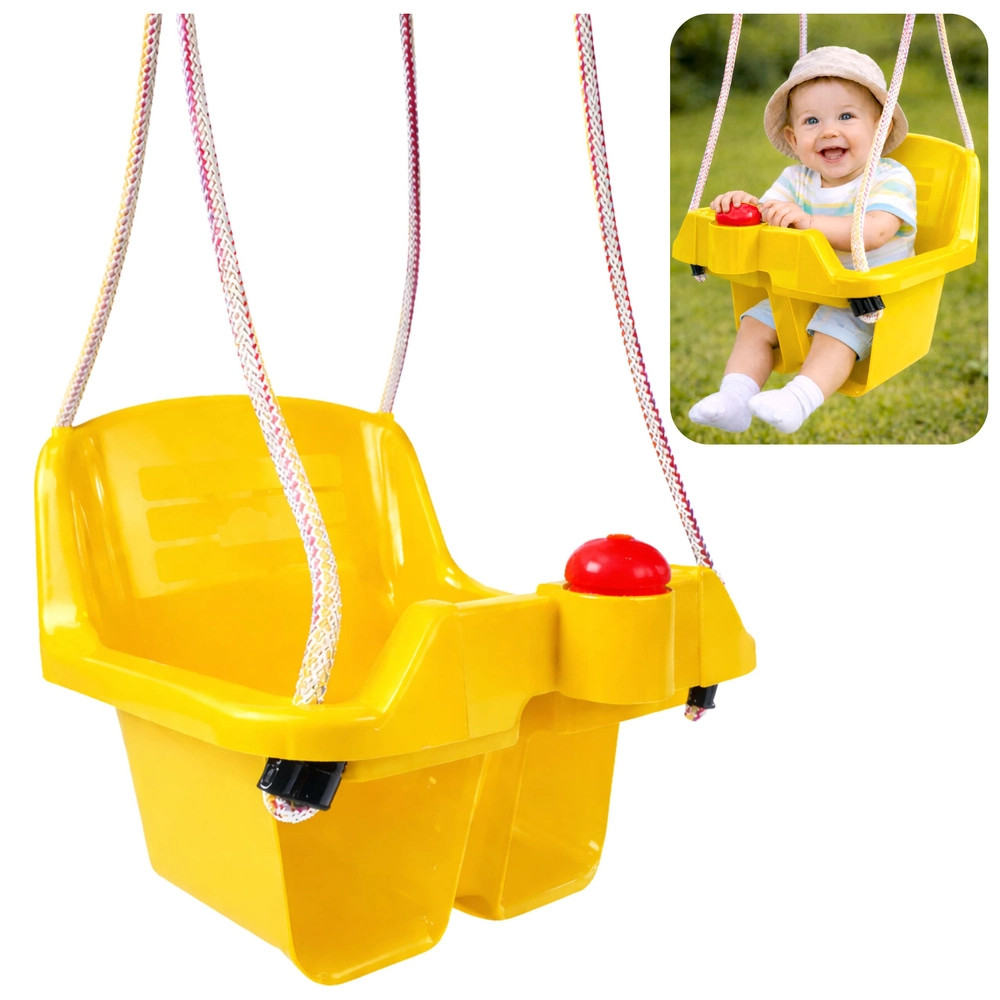 Závěsná dětská kyblíková houpačka – žlutá