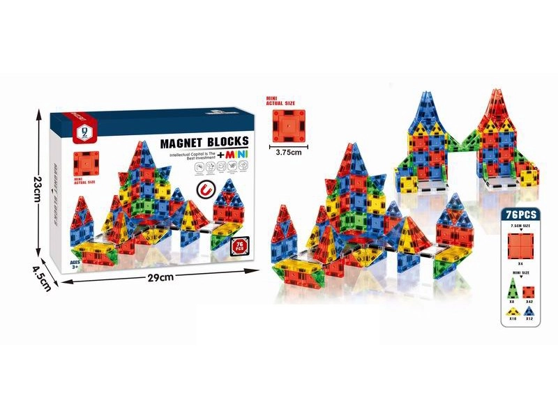 Magnetická stavebnice 76 dílků pro děti