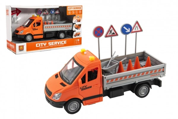 Levně Teddies Auto silniční údržba plast 25cm na setrvačník na baterie