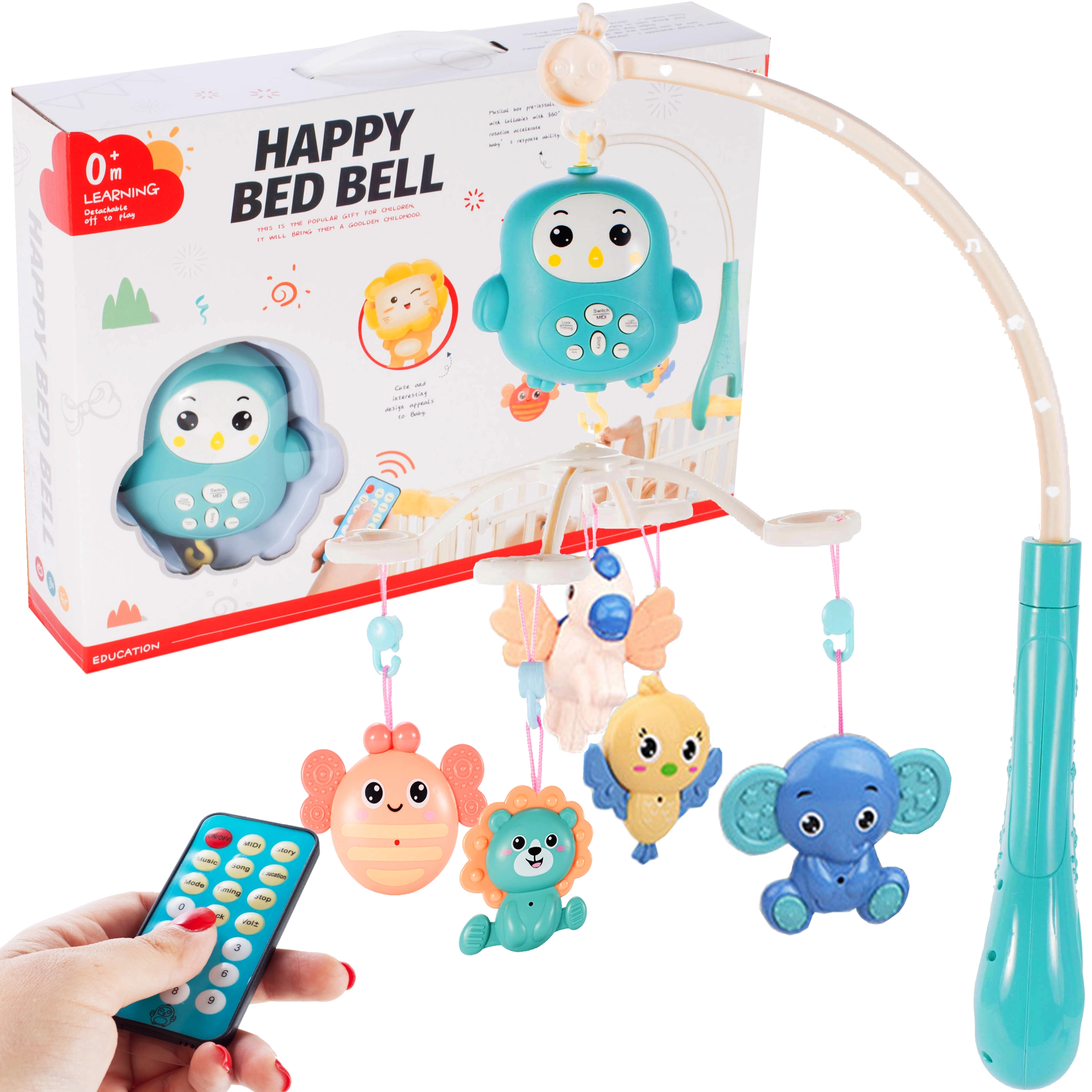 Kolotoč s sovičkou a zvířátky s dálkovým ovladačem