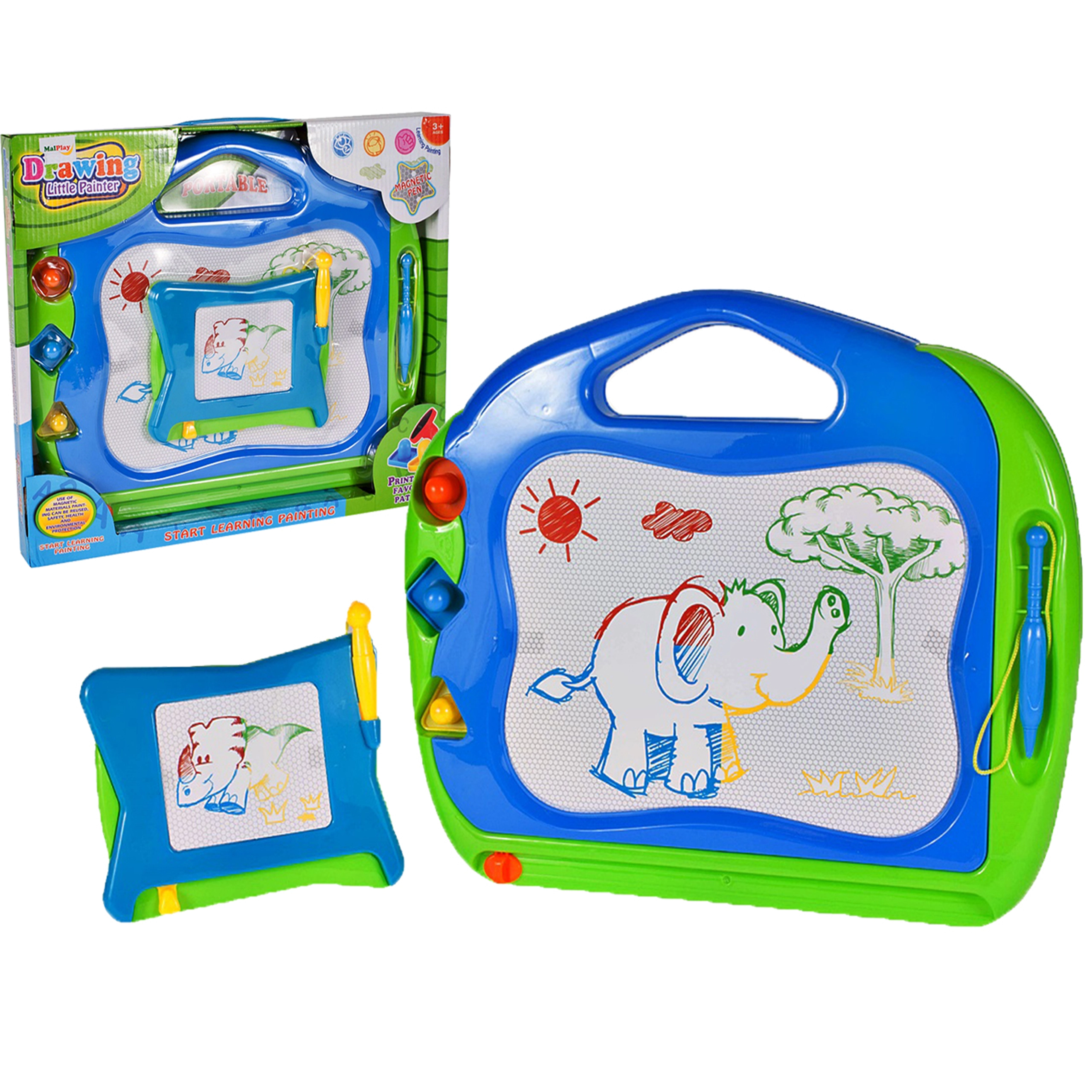 Barevná magnetická kreslící tabulka 2v1 Sloník