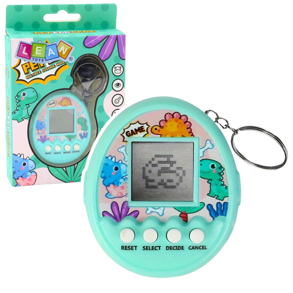 Tamagotchi přívěsek Pet Egg – elektronická hra pro děti, tyrkysová