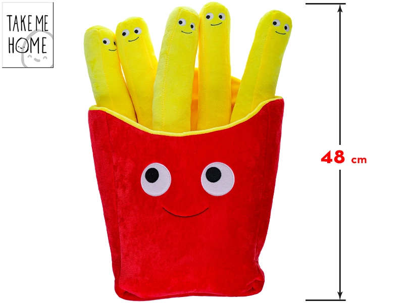 Plyšová hračka hranolky s obličejem 48 cm