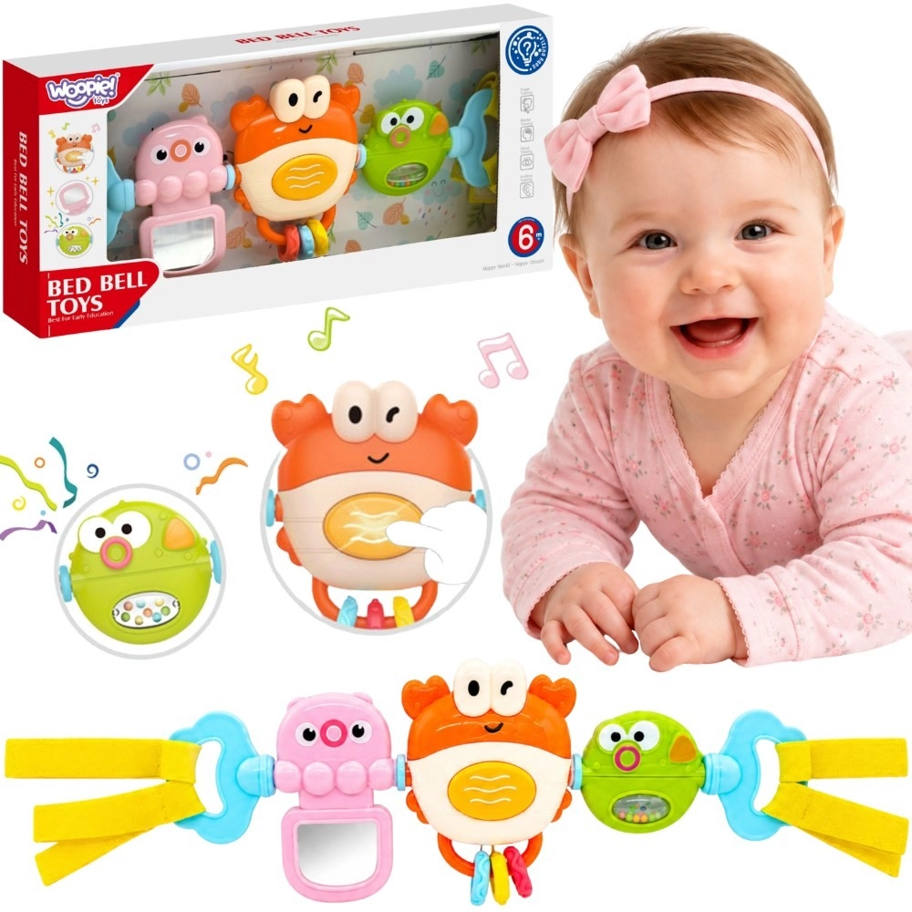 Woopie baby závěsný senzorický panel na kočárek a postýlku mořský svět