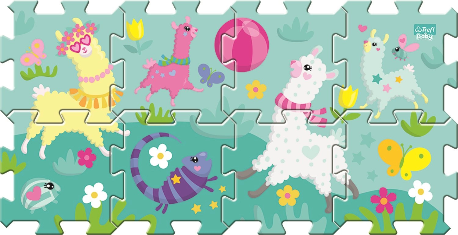 Levně Trefl Pěnové puzzle Veselé lamy 133103 8x kostka