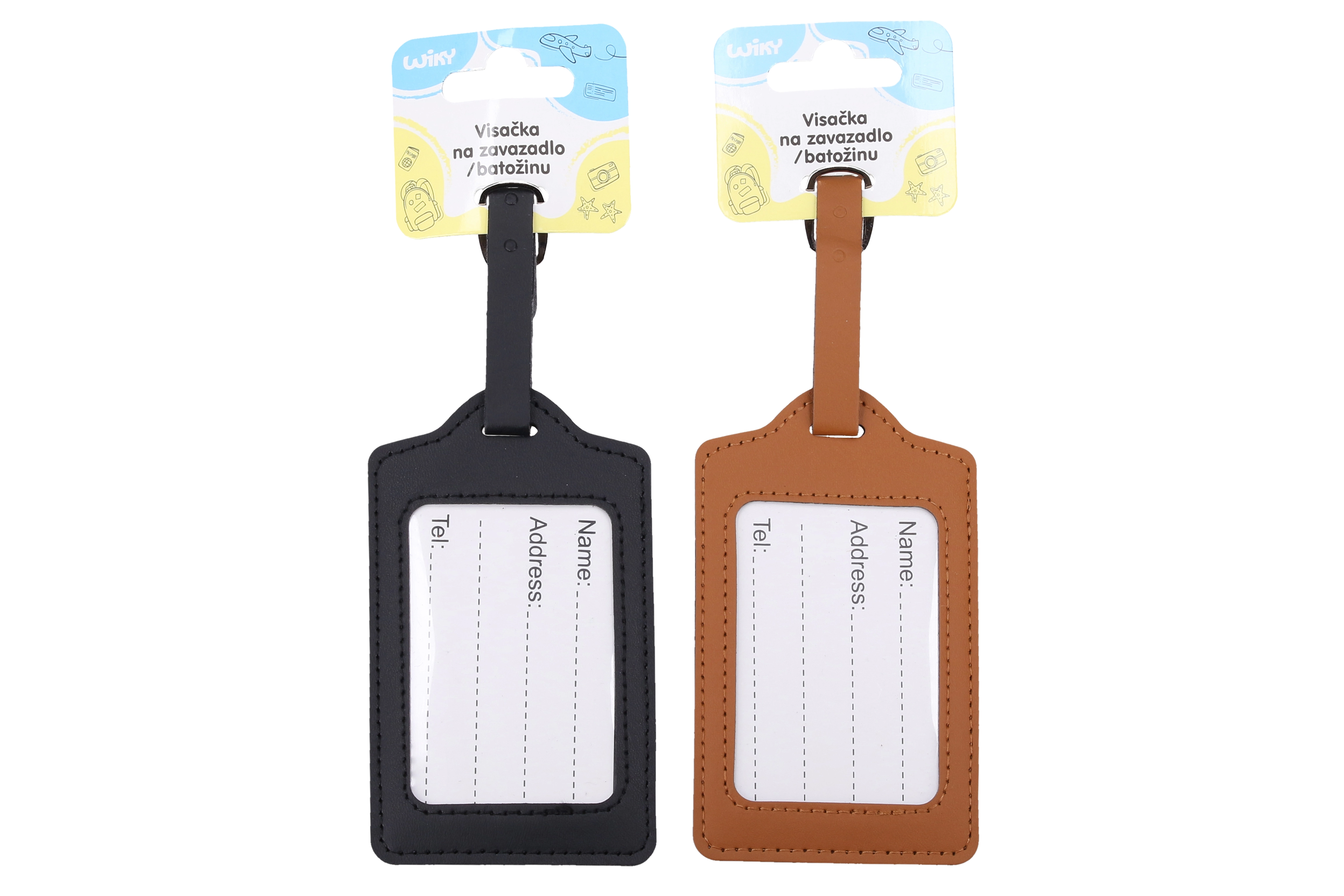 Visačka na zavazadlo z umělé kůže 10,3 × 6,5 cm