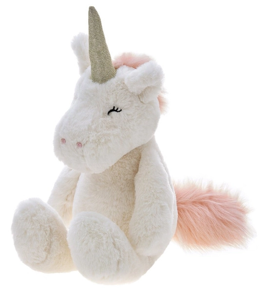 Plyšový jednorožec Alessio krémový 28 cm