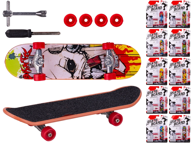 Mini kovový prstový skateboard 9,5 cm pro děti