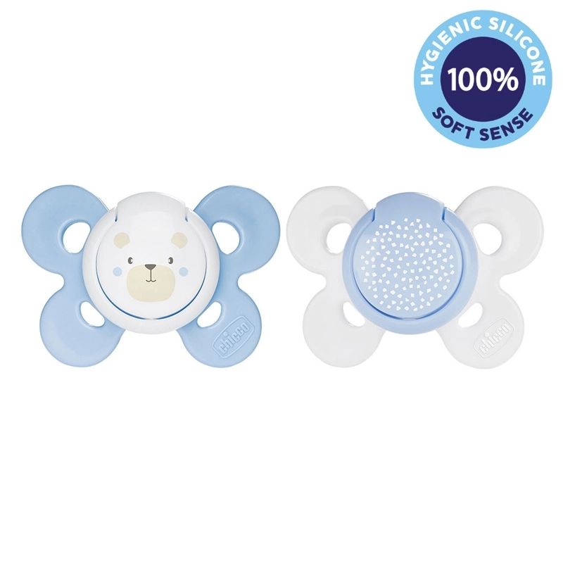 Levně Chicco šidítko Physio Comfort silikon chlapec méďa/tečky 2 ks V001522