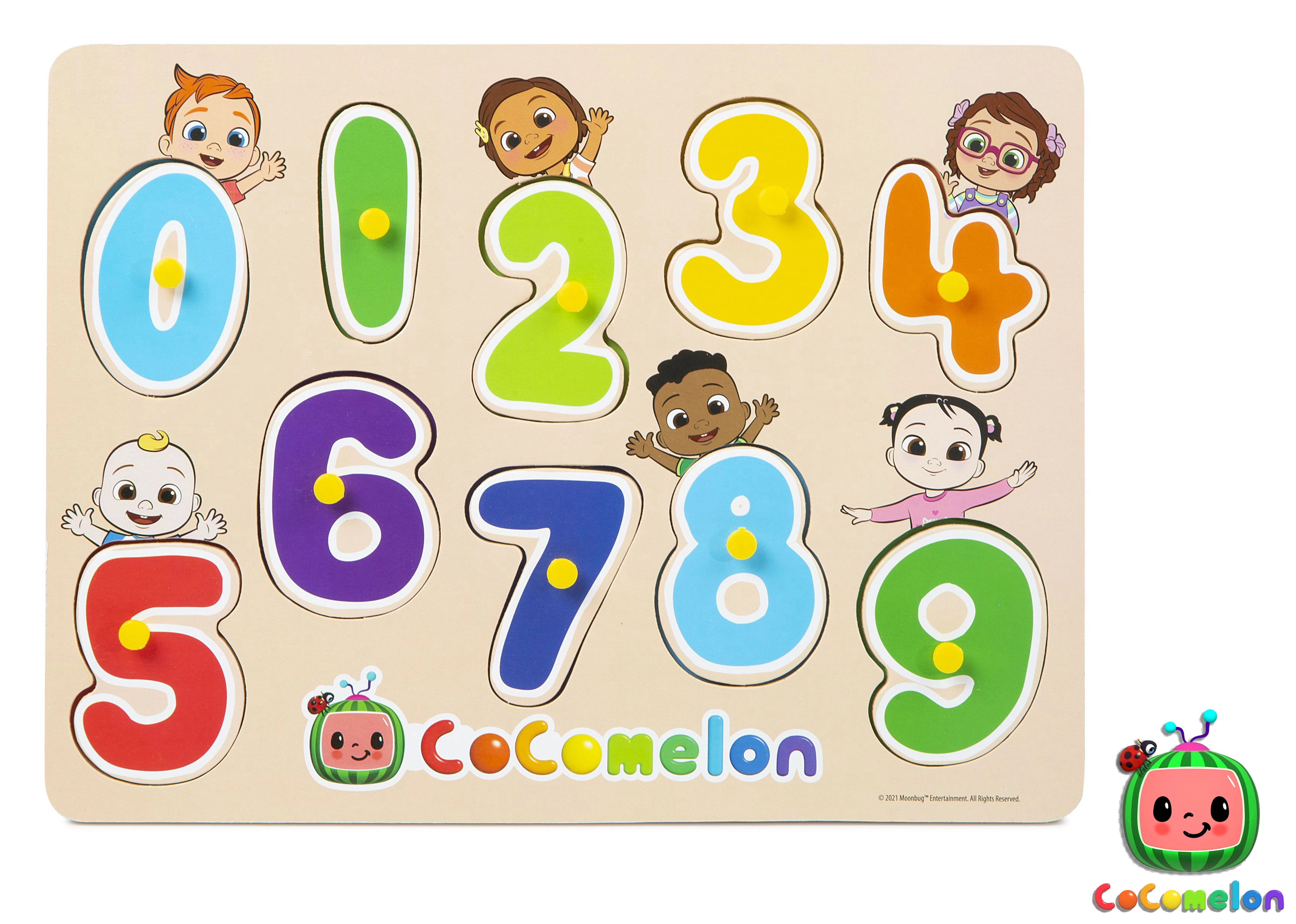 Dřevěná vkládačka s čísly CoComelon