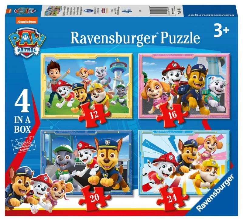 Ravensburger 070336 PAW psí patrola 4v1 12,16,20,24 dílků