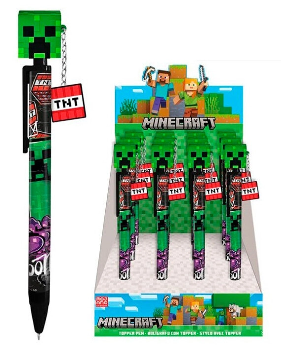 Minecraft kuličkové pero s 3D topperem