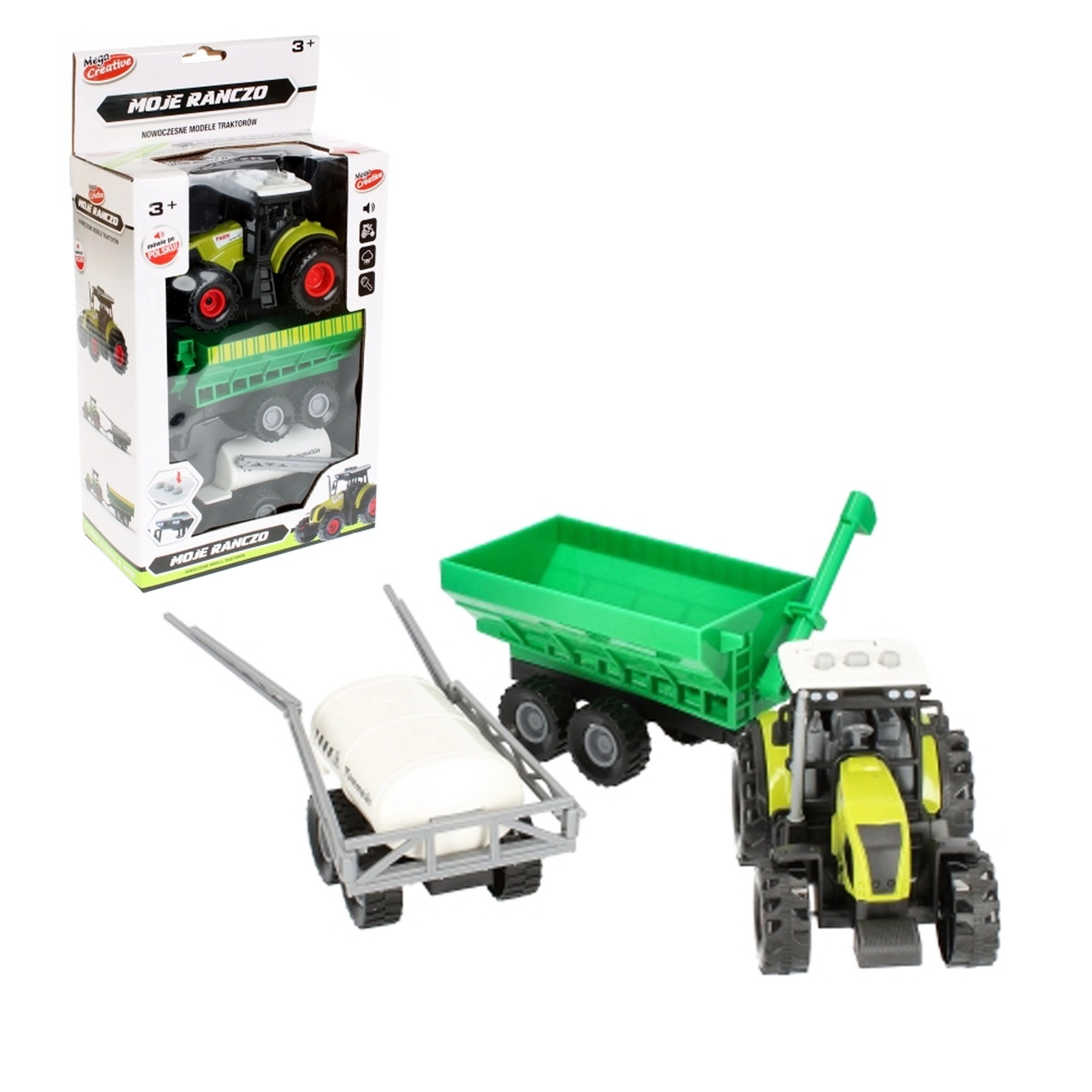 Traktor s příslušenstvím se světlem a zvukem - 1 kus