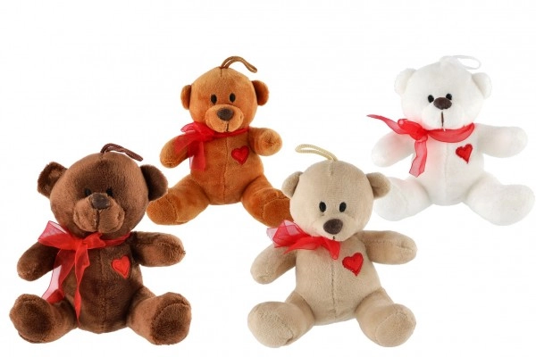 Medvěd/Medvídek sedící s mašlí 4 barvy 12 cm