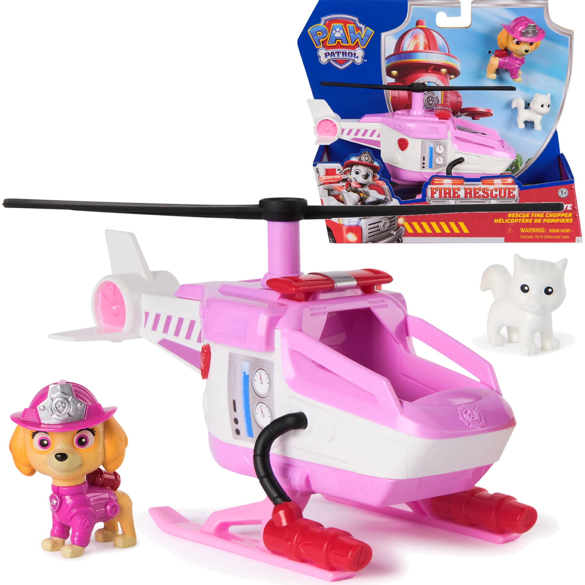 Paw Patrol záchranný hasičský vrtulník Skye s figurkou a koťátkem
