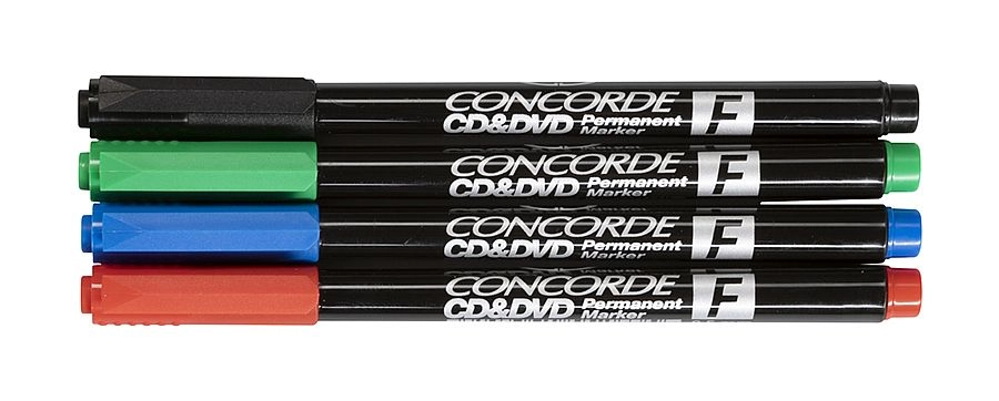 Popisovač CONCORDE CDaDVD, permanentní, sada 4ks CONCORDE