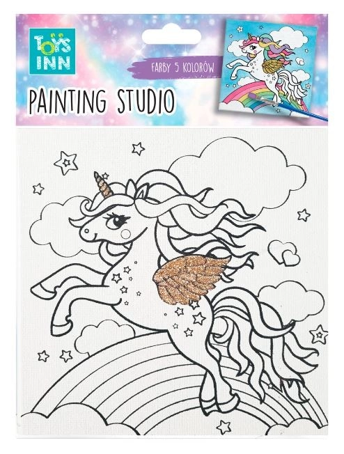 malířská sada canvas unicorn rainbow