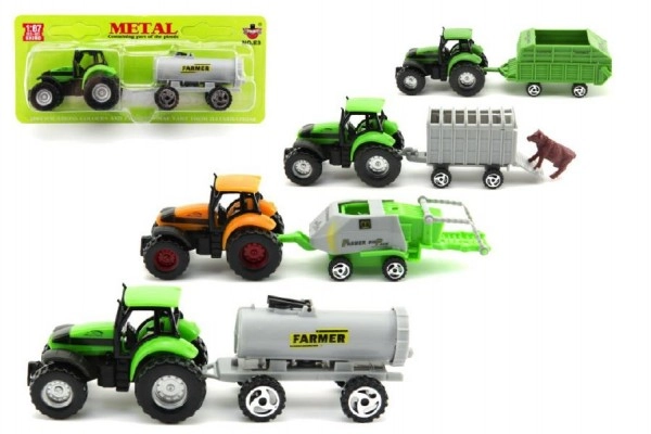 Teddies Traktor s přívěsem plast 16cm skladem