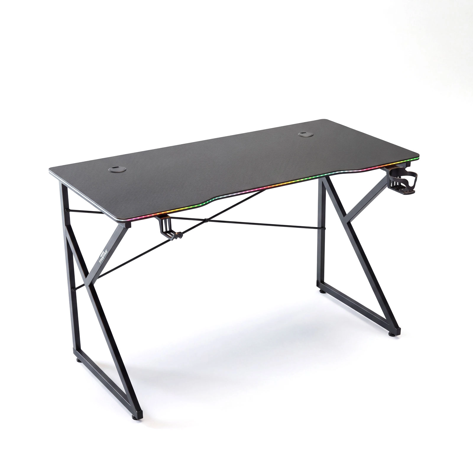 Herní stůl s RGB LED osvětlením 120 × 60 × 75 cm, černý