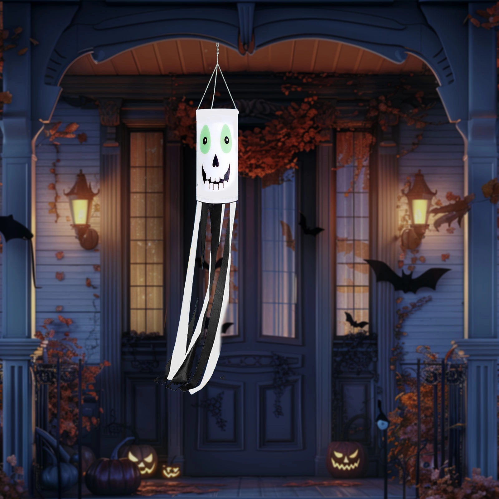 Halloweenský větrný vak duch bílý 122 cm
