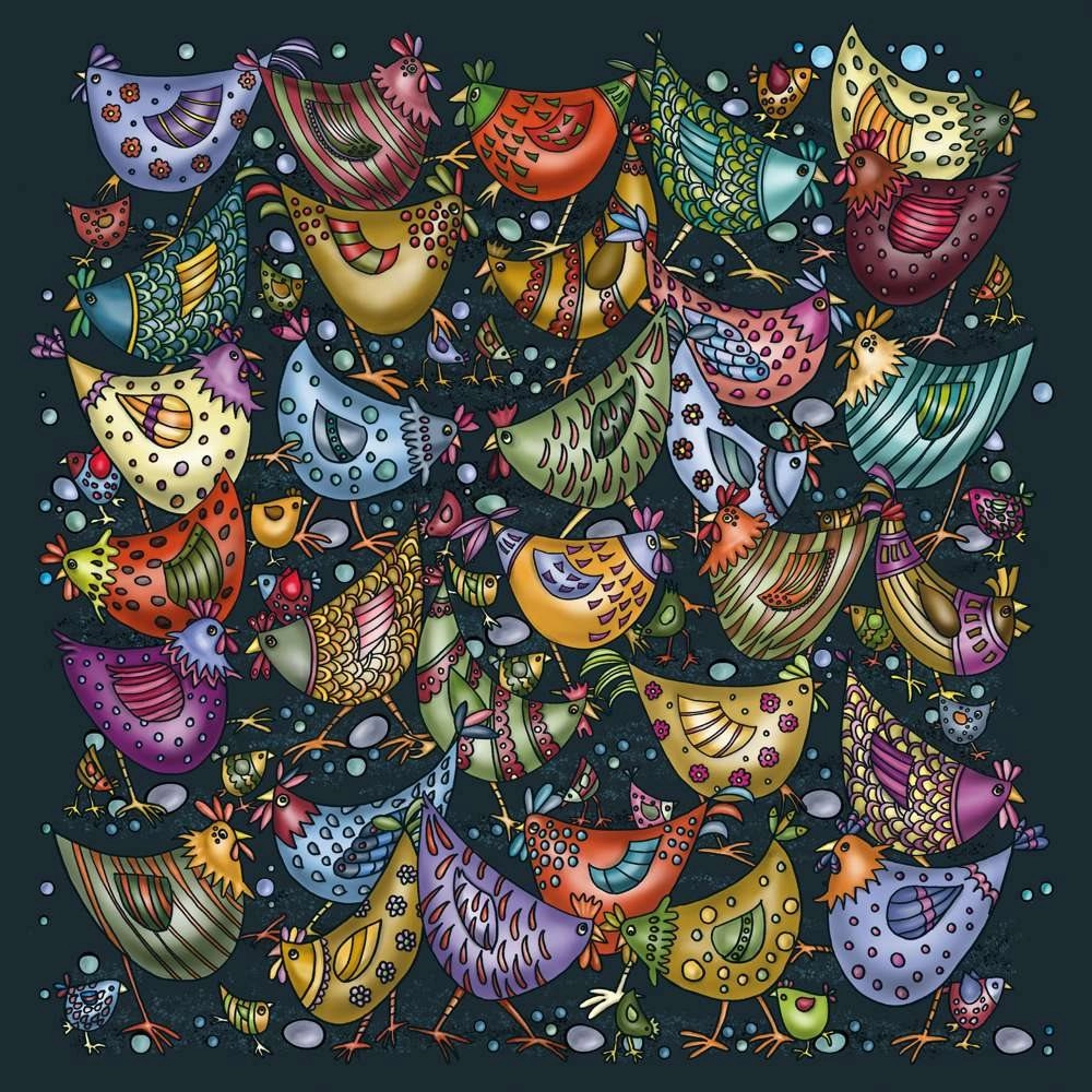 Čtvercové puzzle Palapeli – hromada kuřat, 239 dílků