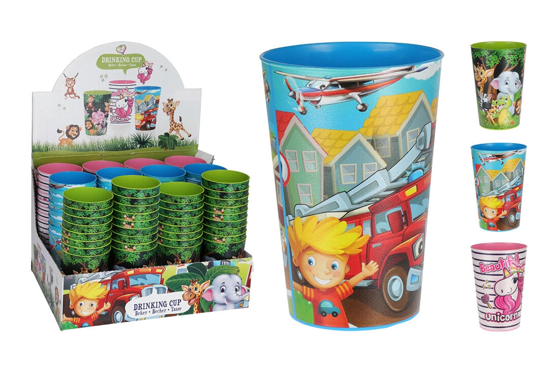Dětský plastový kelímek 0,34 l – mix dekorů