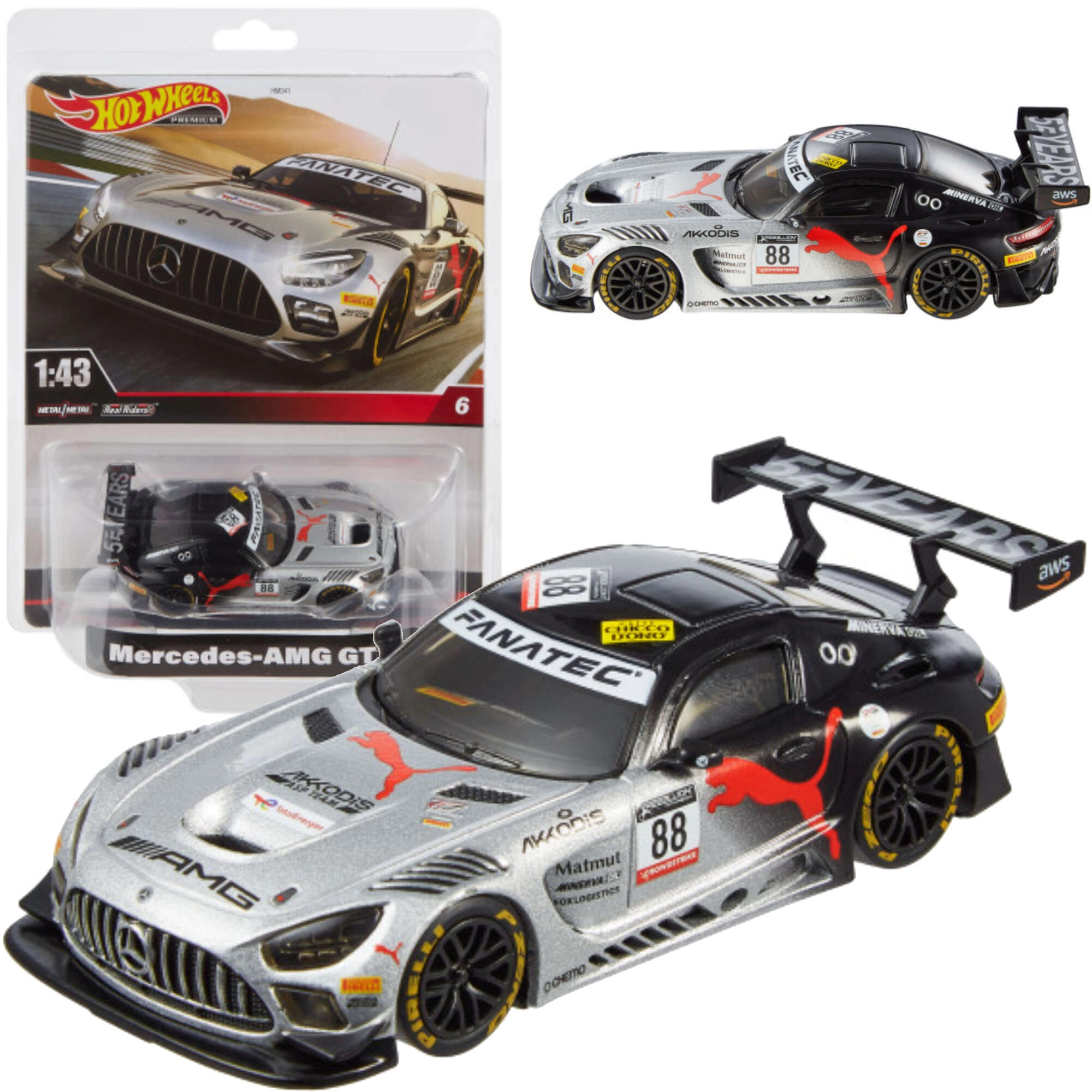 Hot Wheels Premium Real Readers MercedesAMG GT3 1:43