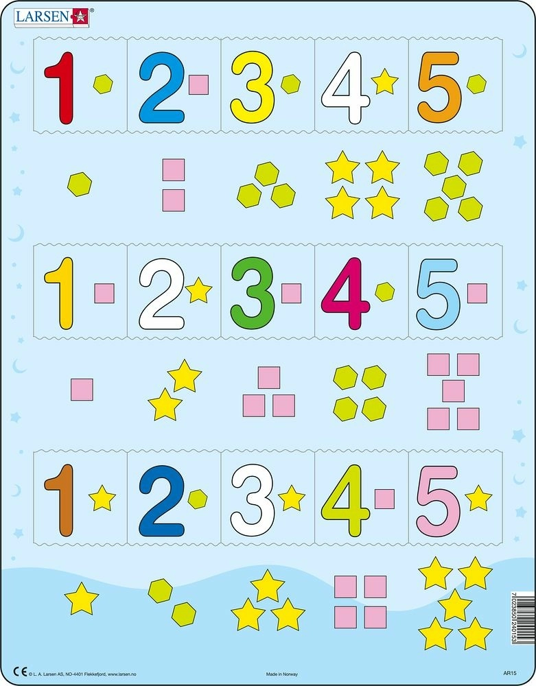 Jaku Trade Čísla 1-5 s grafickými znaky 15 dílků