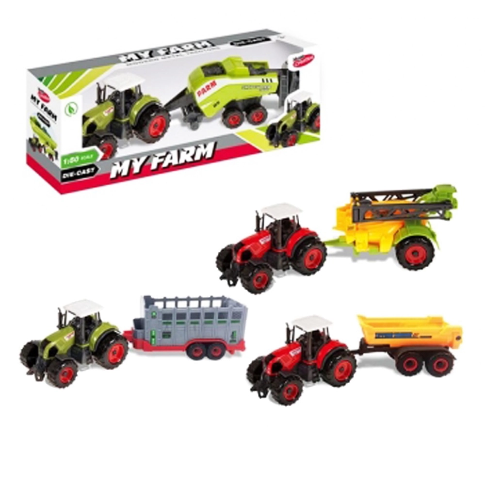 Kovový traktor s přívěsem na setrvačník