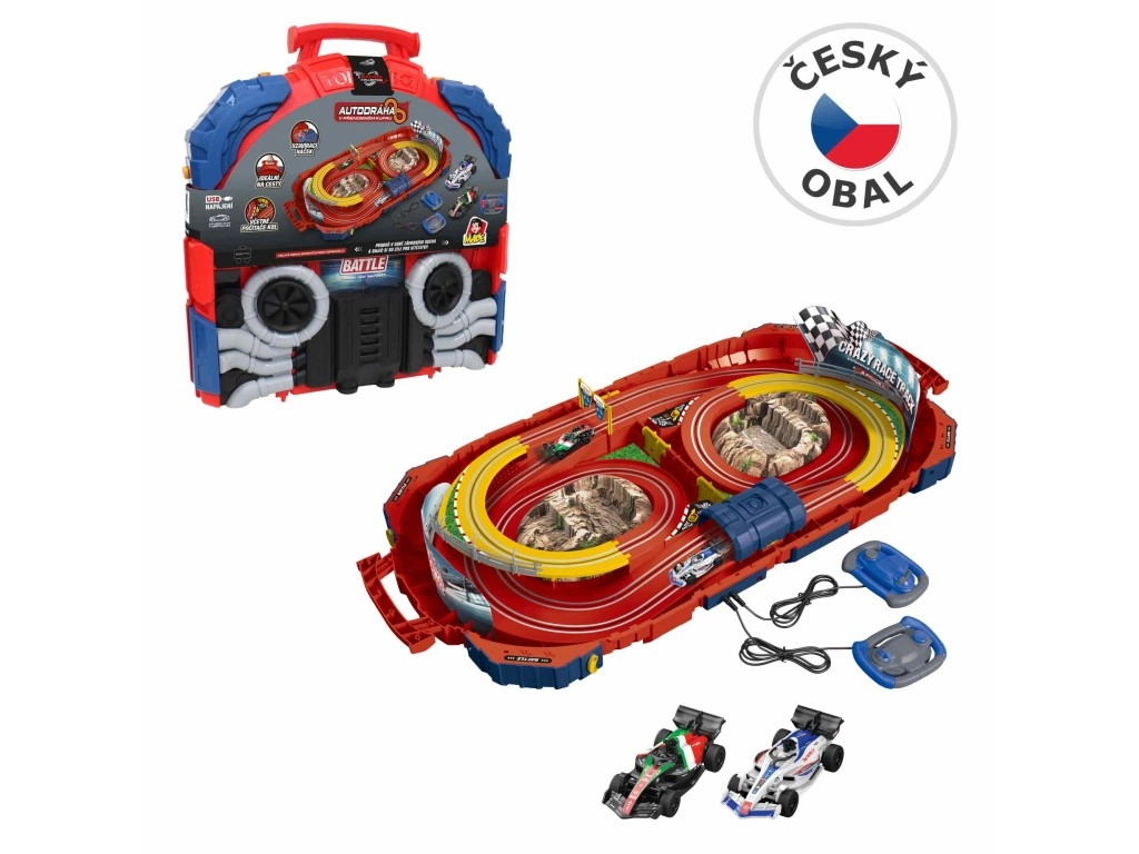 Závodní autodráha v kufříku s USB napájením
