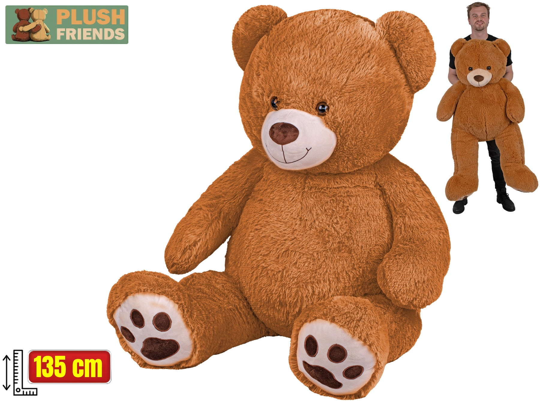 Plyšový medvěd 135 cm hnědý – Plush Friends