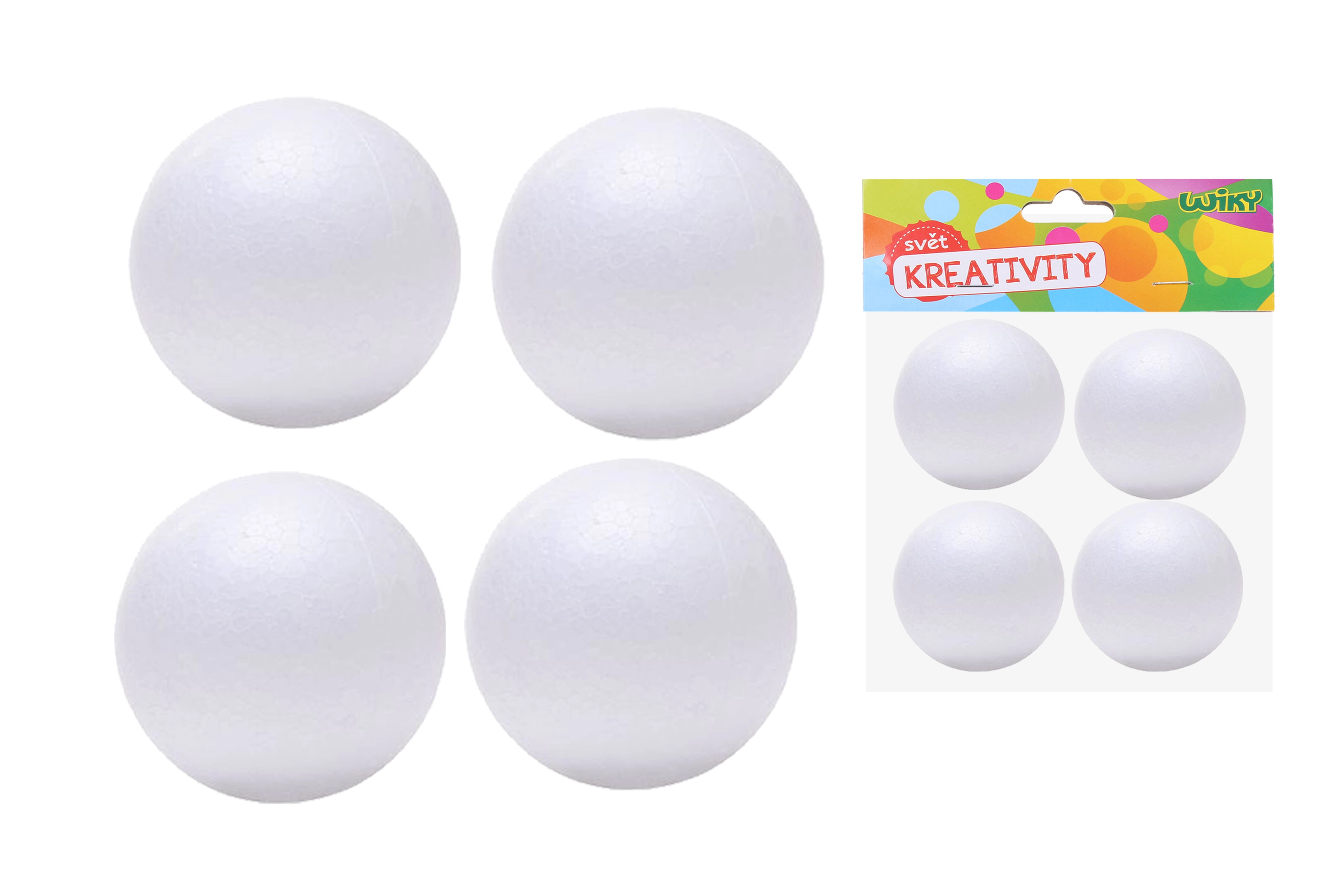 Levně Wiky Koule dekorační polystyrénové 7 cm 4 ks