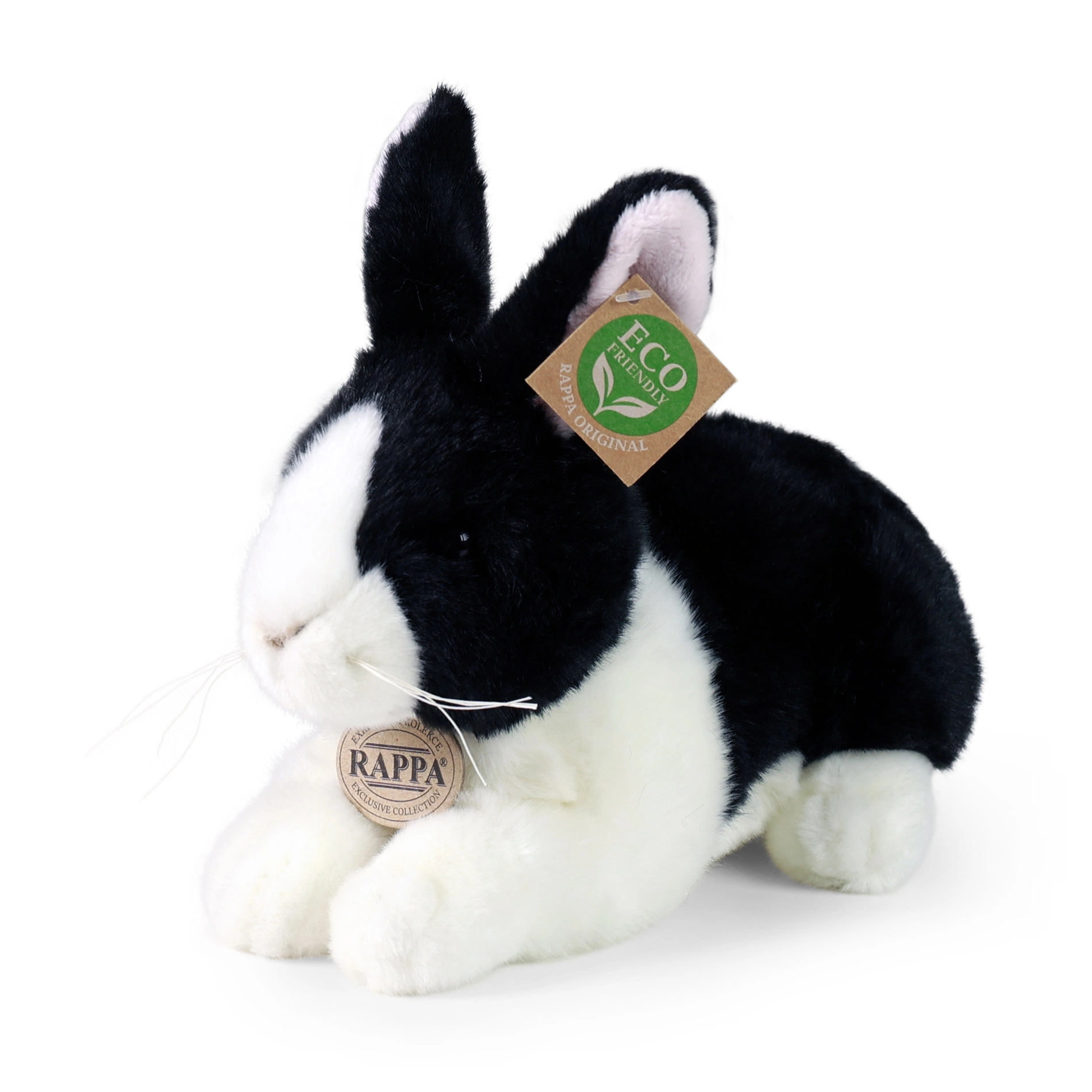 Eco-Friendly Rappa králík bílo černý ležící 23 cm