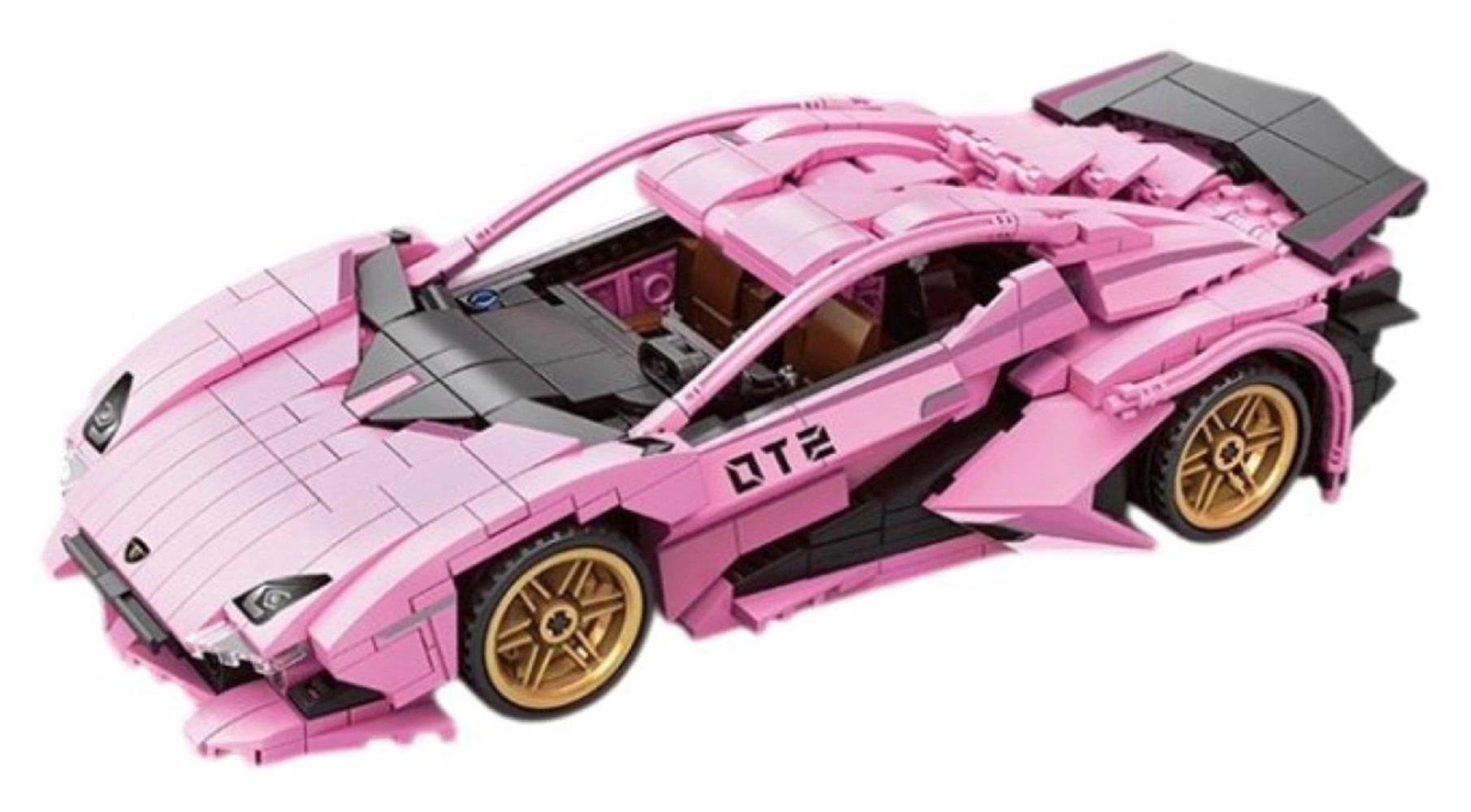 stavebnice sportovní auto růžové 702 dílků