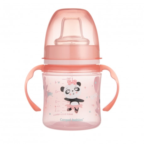 Canpol babies tréninkový hrneček s měkčeným pítkem 120 ml, růžový