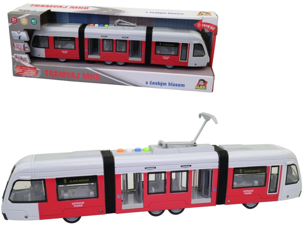 Tramvaj na setrvačník se světlem a hudbou