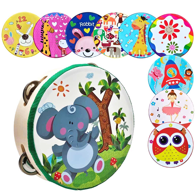 dřevěná tamburína 14,5 cm pro děti