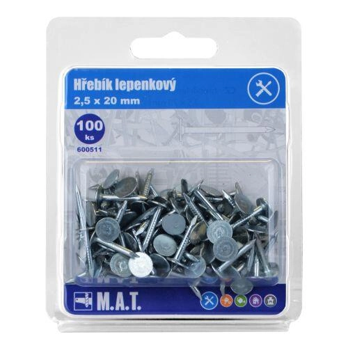Mat Hřebík lepenkový 20x2,5mm Zn (100ks)