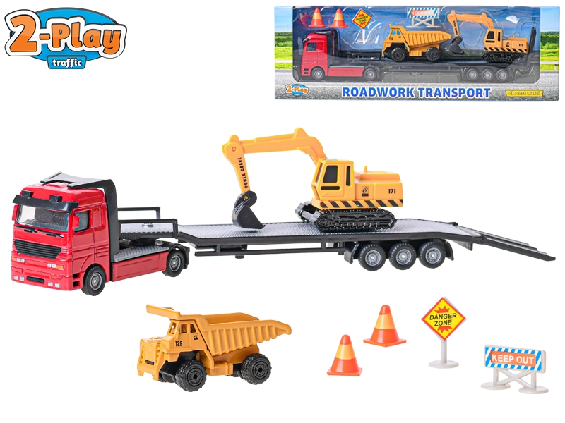 2-Play Traffic stavební nakladač 25 cm – kov a plast, volný chod