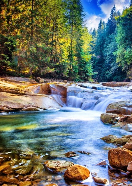 Grafika Schöner Wasserfall im Wald 2000 dílků