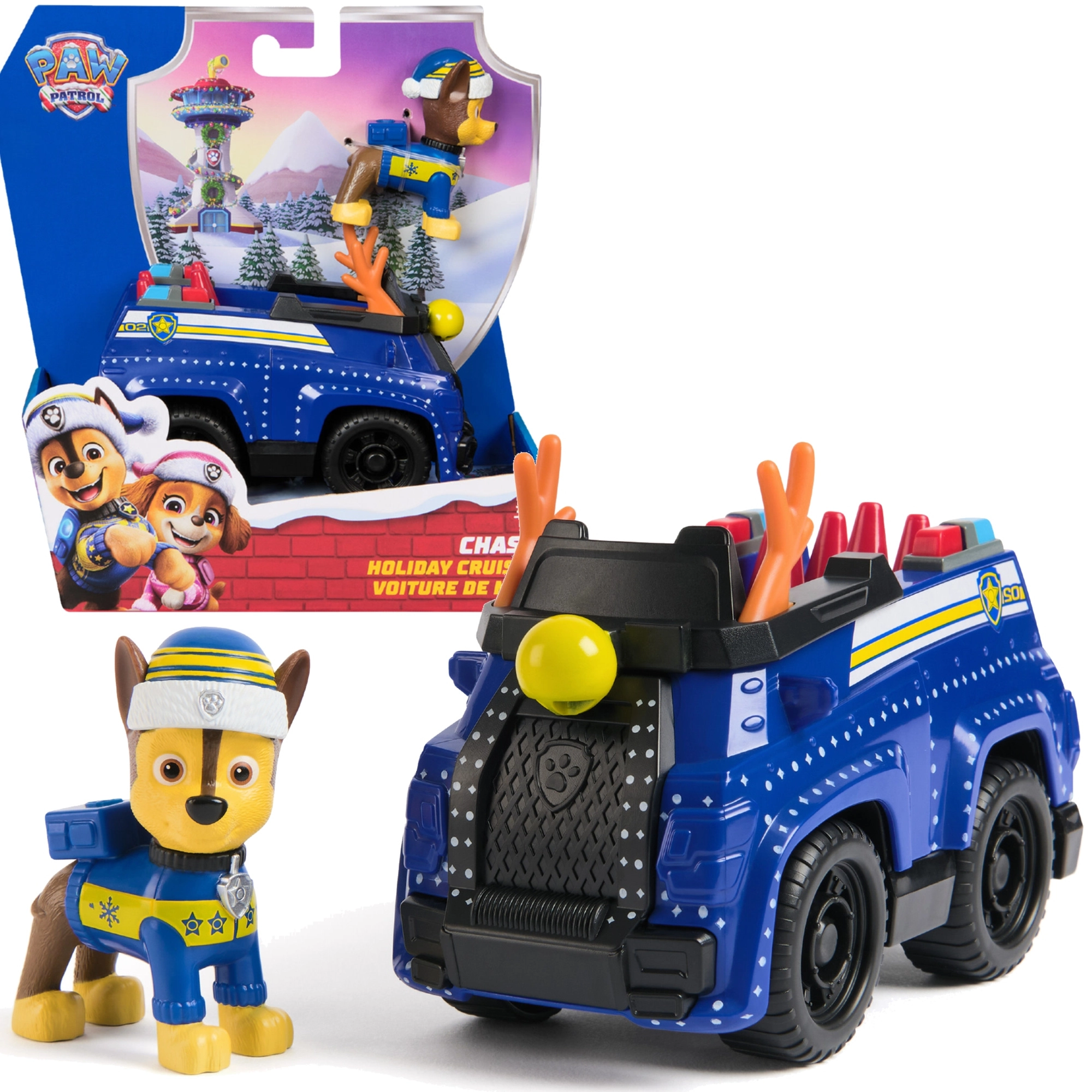 Paw Patrol sváteční policejní vůz s figurkou Chase