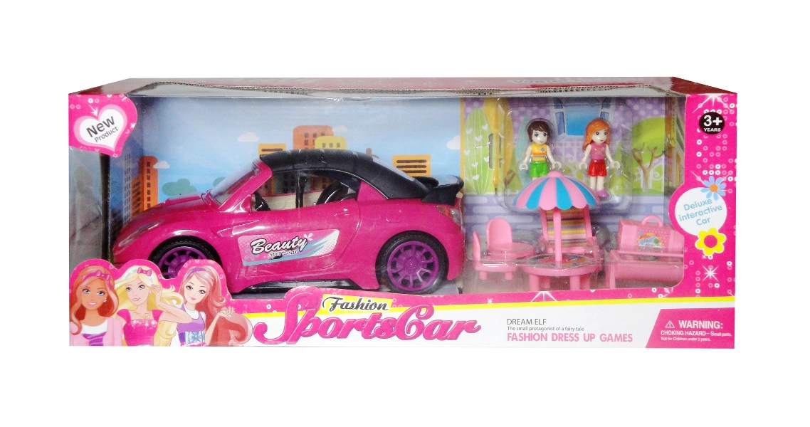 Auto pro panenku s doplňky a 2 panenkami