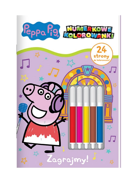 Prasátko Peppa – číslované omalovánky, část 4: Hrajme si! + 5 fixů