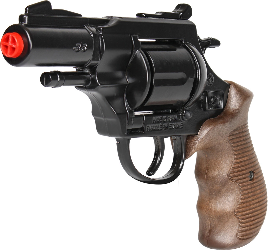 Levně Gonher Alltoys Policejní revolver Gold colection černý kovový 12 ran