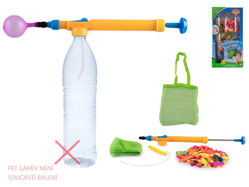 Vodní bomby s pumpičkou na láhev, sada 120 ks