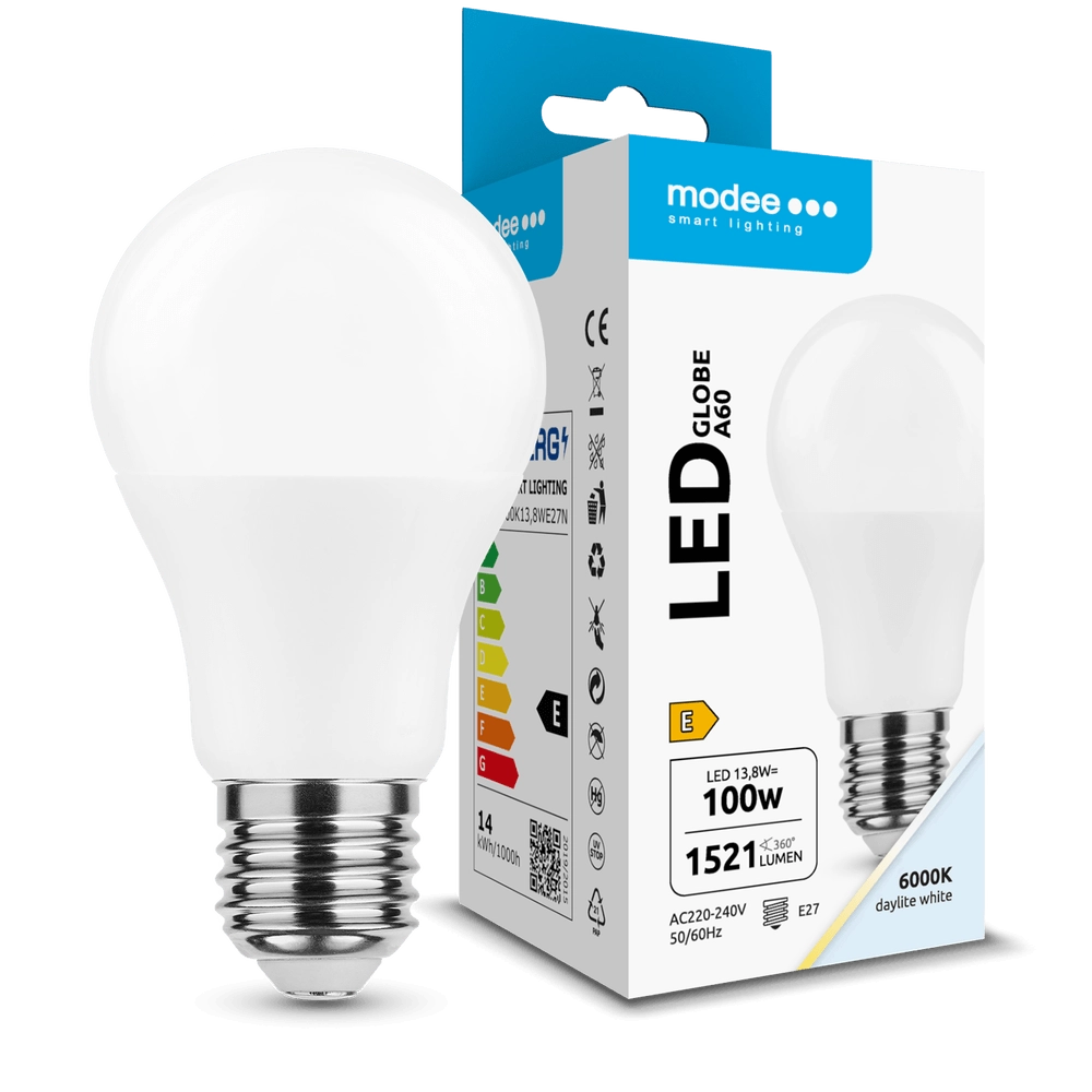 Levně LED žárovka Globe A60 13,8 W E27 360° 6000 K 1521 lm