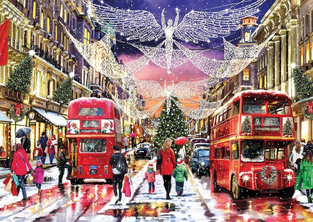 Puzzle Vánoční Regent Street 1000 dílků GIBSONS