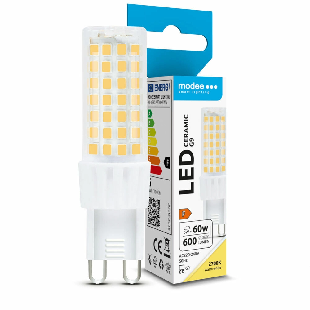 Levně Modee Lighting LED G9 Ceramic žárovka G9 6W teplá bílá ML-G9C2700K6WN ERP