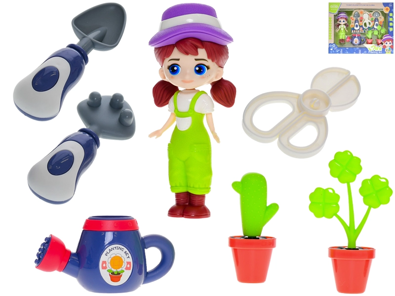 Panenka zahradnice 15 cm s doplňky