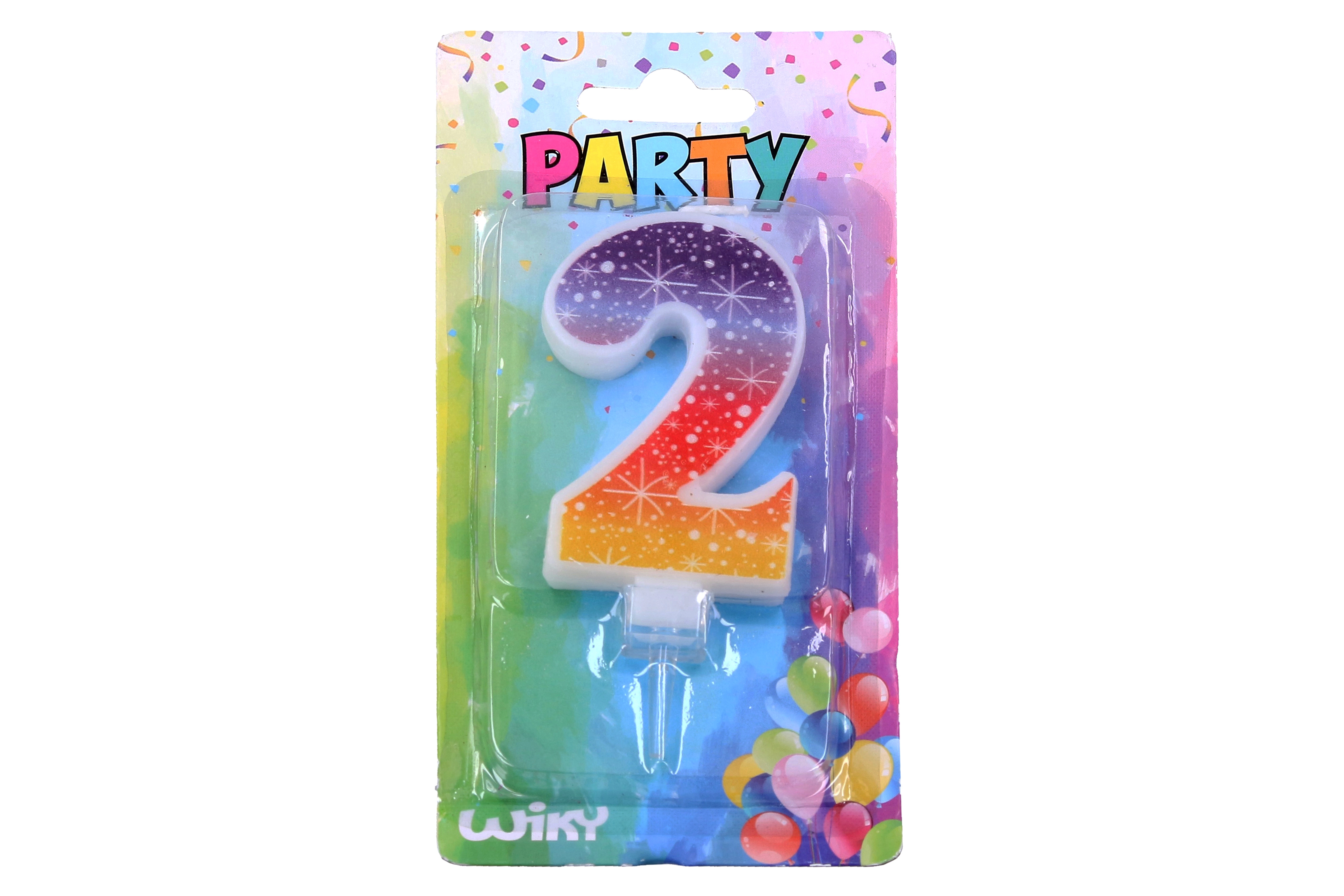 Levně Wiky Párty svíčka číslo 2 Duha